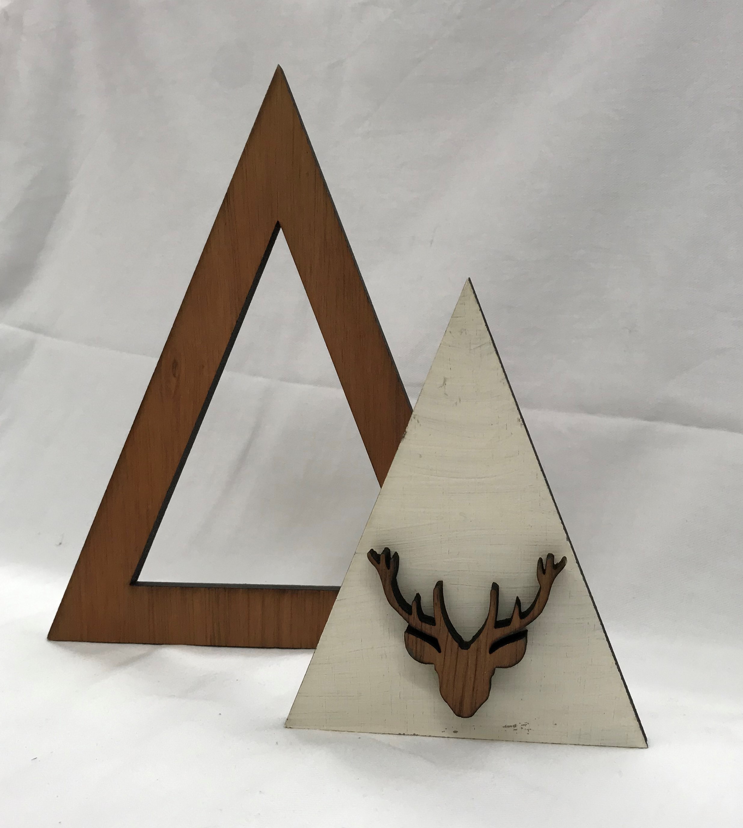 Triangular wooden stag tree